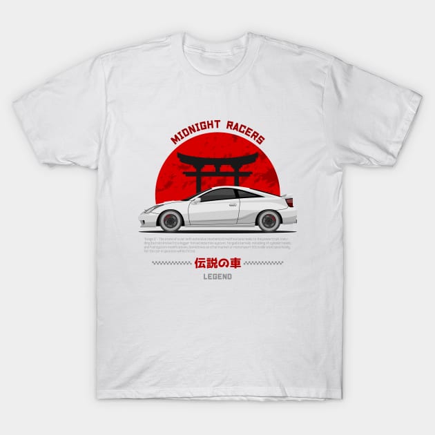 Tuner White Celica MK7 JDM T-Shirt by GoldenTuners